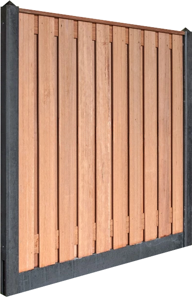 Hout-beton schutting hardhout